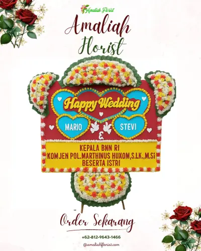 Karangan Papan Bunga Pernikahan di Tode Kisar